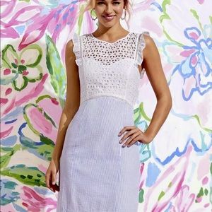 Lilly Pulitzer White and Blue Dress NWOT!